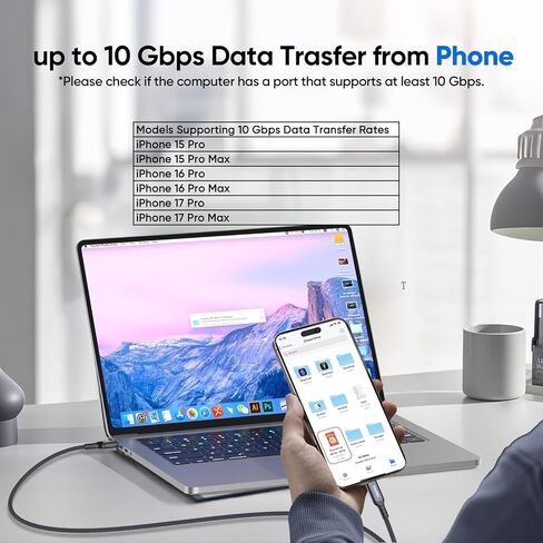 USB C to USB C Data Cable 1.5ft Short, USB 3.2 Gen 2 10Gbps High Speed Data Transfer & 65W Charging USB-C to Type-C Cord for iPhone 15/16/17 Pro Max Galaxy S23/S24/S25 Ultra External SSD to Laptop in Saudi Arabia