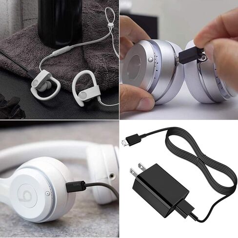 كابل شاحن USB متوافق مع Beats by dr dre Studio 2 3، بواسطة dr dre Solo 2 3، سماعات الرأس اللاسلكية Powerbeats 2 3 وسماعات Beats Pill 2.0 لشحن سلك الطاقة 5FT in Kuwait
