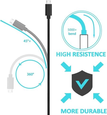 كابل شاحن USB متوافق مع Beats by dr dre Studio 2 3، بواسطة dr dre Solo 2 3، سماعات الرأس اللاسلكية Powerbeats 2 3 وسماعات Beats Pill 2.0 لشحن سلك الطاقة 5FT in Kuwait