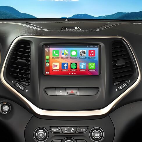 7 inch Car Radio for Jeep Cherokee 2014 2015 2016 2017 2018, Support Wireless Carplay Android Auto, GPS Navigation Stereo, 4G+64G, Backup Camera in Kuwait