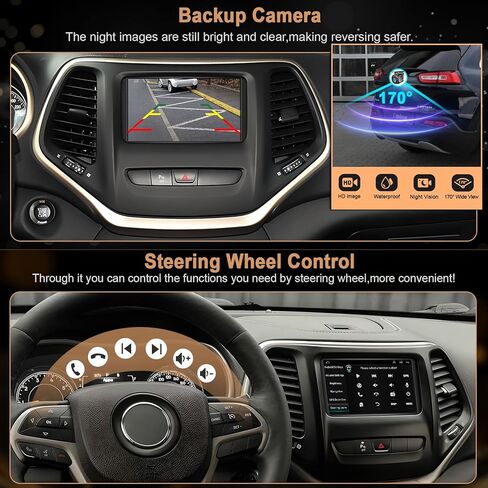 7 inch Car Radio for Jeep Cherokee 2014 2015 2016 2017 2018, Support Wireless Carplay Android Auto, GPS Navigation Stereo, 4G+64G, Backup Camera in Kuwait