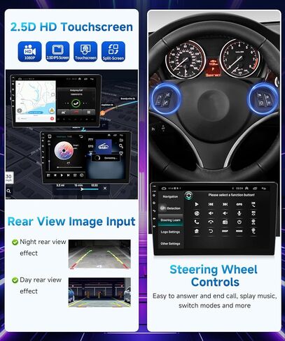 راديو سيارة VQU 4+64G لسيارة BMW 3 Series 2005 إلى 2011 328i 335i 325i E90 E91، شاشة لمس 9 بوصة IPS CarPlay/Android Auto Stereo لسيارات BMW E92 E93 w/GPS/كاميرا احتياطية/SWC/DSP/بلوتوث 5G واي فاي (بدون ألياف) in Kuwait