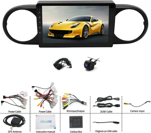ستيريو سيارة 4G+64G Android 13 Double Din لسيارة Toyota Scion xB 2008-2015 مع CarPlay اللاسلكي وAndroid Auto، مستقبل راديو السيارة بشاشة لمس 9 بوصة يدعم GPS Navi WiFi Bluetooth SWC FM كاميرا احتياطية in Saudi Arabia