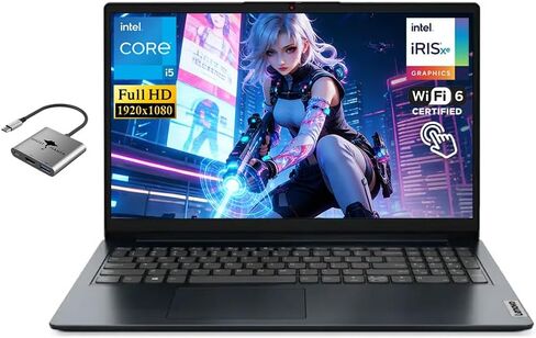 كمبيوتر محمول Lenovo IdeaPad 15.6 بوصة FHD يعمل باللمس، Intel 10-Core i5-1335U (حتى 4.6 جيجا هرتز) 24 جيجا بايت رام 1 تيرابايت SSD، Intel Iris Xe Graphics WiFi 6 Win11 لوحة مفاتيح رقمية مع كمبيوتر ملحق لطلاب الأعمال in Kuwait