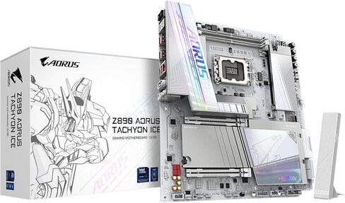اللوحة الأم GIGABYTE Z890 AORUS Tachyon ICE Intel Core Ultra (السلسلة 2) LGA 1851، E-ATX، DDR5، 4X M.2، PCIe 5.0، Thunderbolt 4، WIFI7، 5GbE LAN، D5 Bionic Corsa in Saudi Arabia