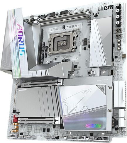 اللوحة الأم GIGABYTE Z890 AORUS Tachyon ICE Intel Core Ultra (السلسلة 2) LGA 1851، E-ATX، DDR5، 4X M.2، PCIe 5.0، Thunderbolt 4، WIFI7، 5GbE LAN، D5 Bionic Corsa in Saudi Arabia