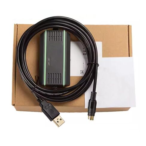 USB-IVC+ for IVC1/IVC2 Series PLC Debugging Cable Programming Cable Communication Download Cable Gold-Plated High-Speed Electromagnetic Isolation Model FT232RL Chip Black 3 Meter in Saudi Arabia