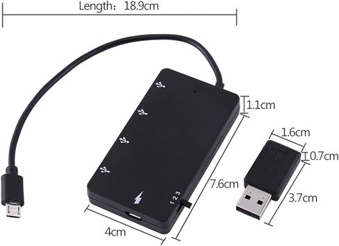 Vikye Micro USB OTG Hub, 4-Port USB2.0 Extension Adapter for Smartphone and Tablet, Hot Swappable Support, OTG and Charging Function, Support and in Saudi Arabia