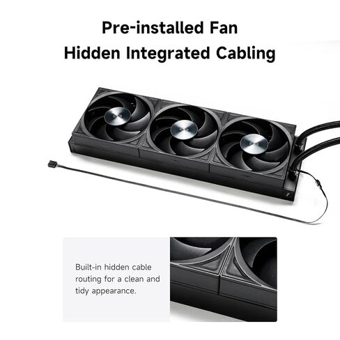 مبرد وحدة المعالجة المركزية السائل PCCOOLER، 360 مم، مضخة مزدوجة الحجرة، شاشة ARGB، مراوح PWM، لوحة باردة عالية الكفاءة، أنابيب مضادة للتسرب، متوافق مع Intel وAMD (DE360 MAX BK) in Kuwait