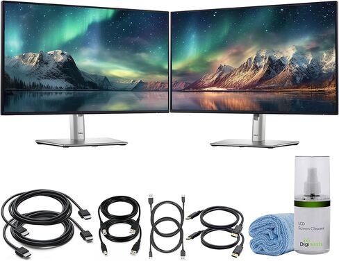 Dell P2425H 24″ Full HD (1920×1080) IPS LED 100Hz Monitors (x2) Dual Display Productivity Setup, Comfortview Plus, Anti-Glare Panel + 2 × USB-C Cables + Cleaning Kit in Kuwait