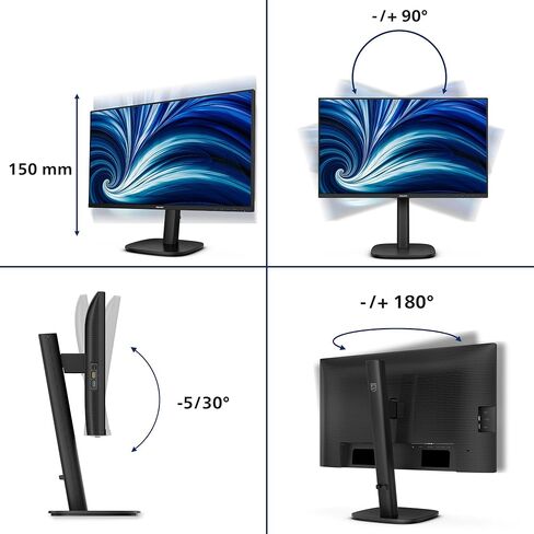 Philips 3000 series 24B2N3200J/00 شاشة كمبيوتر 60.5 سم [23.8] 1920 x 1080 بكسل Full HD LCD Nero (Philips 24B2N3200J - 3000 Series - شاشة LED - 24 [23.8 visualizzable] - 1920 0 x 10 80 Full HD [1080) in Kuwait