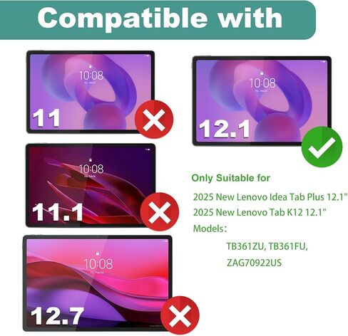 KEANBOLL (2-Pack) Tempered Glass Screen Protector for 2025 New Lenovo Idea Tab Plus 12.1" & Lenovo Tab K12 12.1-Inch (TB361ZU, TB361FU) Ultra Clear - 9H Hardness - Anti Scratch - Case Friendly in Saudi Arabia