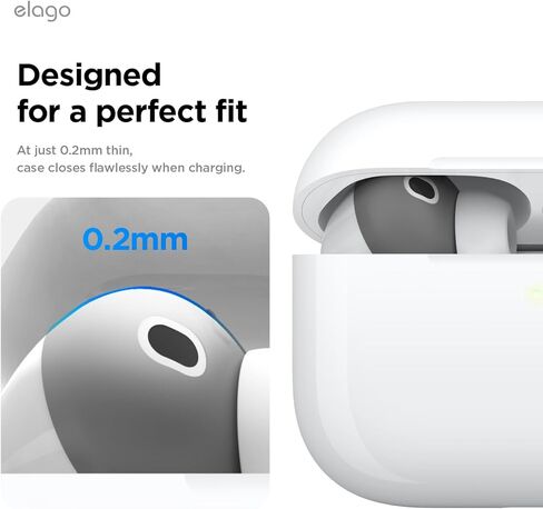 Elago زوجان من غطاء أطراف الأذن AirPods Pro 3 مصمم لـ AirPods Pro 3، [يناسب الجراب] غطاء سيليكون مضاد للانزلاق، مضاد للخدوش، دليل التثبيت (زوج واحد من كل منهما) (رمادي داكن وأبيض) in Kuwait
