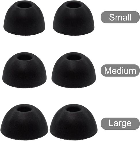 أطراف أذن بديلة من إسفنج الذاكرة من Klowcok لسماعات الأذن JBL Vibe Beam/JBL Vibe Beam 2 / JBL Tune Beam، 3 أزواج (S/M/L) أسود in Kuwait