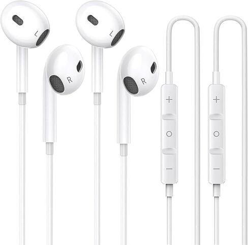 2 Pack for iPhone Headphones Wired Earbuds, in-Ear Headphones with Lighting Connector, Earphones Built in Microphone & Volume Control, Compatible with iPhone 14 13 12 11 XR XS X 8 7 Pro Pro Max Plus in Saudi Arabia