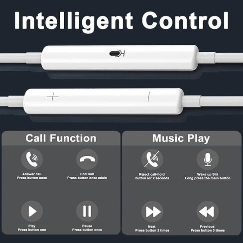 2 Pack for iPhone Headphones Wired Earbuds, in-Ear Headphones with Lighting Connector, Earphones Built in Microphone & Volume Control, Compatible with iPhone 14 13 12 11 XR XS X 8 7 Pro Pro Max Plus in Saudi Arabia
