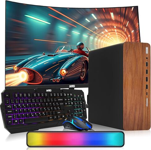 كمبيوتر مكتبي HP Dark Dual Premium - Intel Core i5، ذاكرة الوصول العشوائي 16 جيجابايت، 512 جيجابايت SSD، شاشة منحنية 32 بوصة، لوحة مفاتيح RGB مع مفتاح AI Copilot وماوس، مكبر صوت RGB، Windows 11 (متجدد) in Kuwait