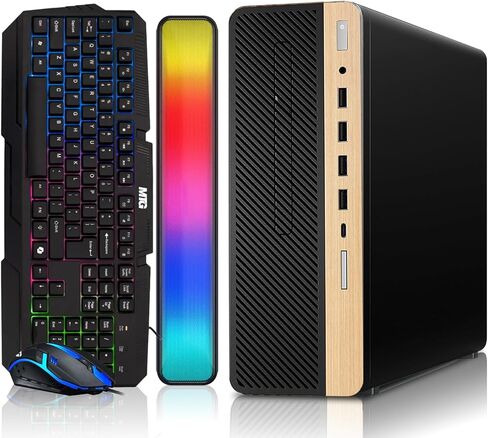 كمبيوتر مكتبي HP Dark Dual Premium - Intel Core i5، ذاكرة الوصول العشوائي 16 جيجابايت، 512 جيجابايت SSD، شاشة منحنية 32 بوصة، لوحة مفاتيح RGB مع مفتاح AI Copilot وماوس، مكبر صوت RGB، Windows 11 (متجدد) in Kuwait