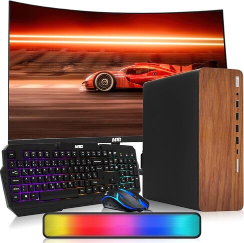 كمبيوتر مكتبي HP Dark Dual Premium - Intel Core i5، ذاكرة الوصول العشوائي 16 جيجابايت، 512 جيجابايت SSD، شاشة منحنية 32 بوصة، لوحة مفاتيح RGB مع مفتاح AI Copilot وماوس، مكبر صوت RGB، Windows 11 (متجدد) in Kuwait