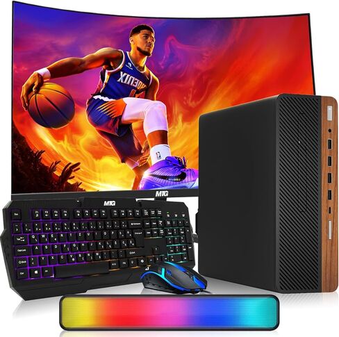 كمبيوتر مكتبي HP Dark Dual Premium - Intel Core i5، ذاكرة الوصول العشوائي 16 جيجابايت، 512 جيجابايت SSD، شاشة منحنية 32 بوصة، لوحة مفاتيح RGB مع مفتاح AI Copilot وماوس، مكبر صوت RGB، Windows 11 (متجدد) in Kuwait