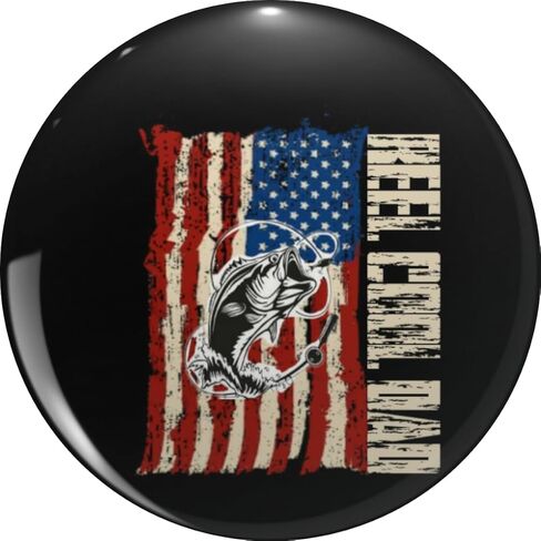 Usa Flag Fathers Day Fishing Reel Cool Pin Lapel Pin Cute Brooch Pins Badges 0.75" in Saudi Arabia