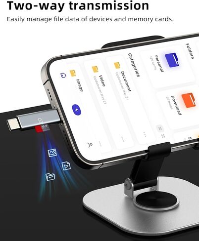 قارئ بطاقة Micro SD لهاتف iPhone 17 16 15 14 Pro (2 في 1) محول Lightning USB C إلى TF كاميرا رقمية محول نقل الصور لذاكرة Apple لأجهزة Ipad متوافق مع ملحقات قابس Samsung S25 in Kuwait