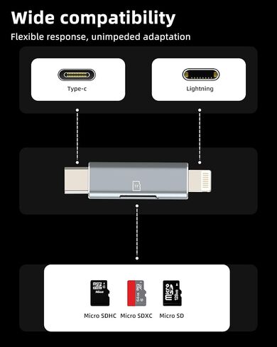 قارئ بطاقة Micro SD لهاتف iPhone 17 16 15 14 Pro (2 في 1) محول Lightning USB C إلى TF كاميرا رقمية محول نقل الصور لذاكرة Apple لأجهزة Ipad متوافق مع ملحقات قابس Samsung S25 in Kuwait