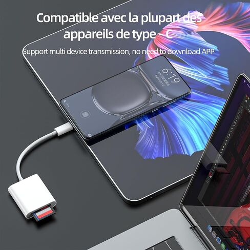 SD Card Reader for Iphone 17 16 15 Pro Max(2in1)USB C to Micro SD Adapter Camera Type C Android for Apple Memory Computer TF Plug for Ipad Compatible with Samsung Phone Macbook Fast Transfer converter in Saudi Arabia