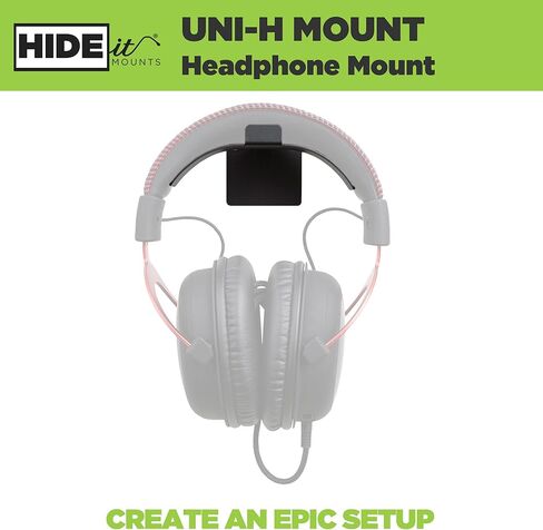HIDEit Mounts Uni-H Universal Headphone Wall Mount - شركة أمريكية، ملحقات ألعاب من الفولاذ الأسود لسماعات الألعاب وسماعات الرأس وسماعات الواقع الافتراضي والمزيد in Kuwait