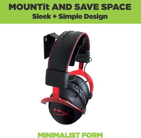 HIDEit Mounts Uni-H Universal Headphone Wall Mount - شركة أمريكية، ملحقات ألعاب من الفولاذ الأسود لسماعات الألعاب وسماعات الرأس وسماعات الواقع الافتراضي والمزيد in Kuwait