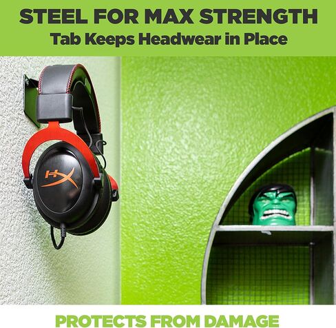 HIDEit Mounts Uni-H Universal Headphone Wall Mount - شركة أمريكية، ملحقات ألعاب من الفولاذ الأسود لسماعات الألعاب وسماعات الرأس وسماعات الواقع الافتراضي والمزيد in Kuwait