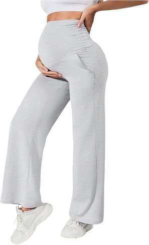 سراويل الحمل النسائية SweatyRocks فوق البطن Ruched Sweatpants in Kuwait