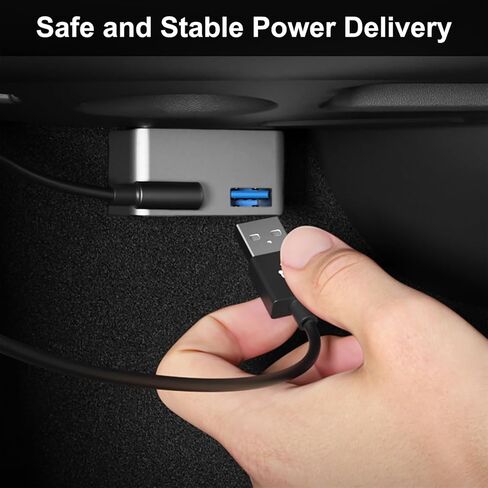 HANSSHOW OBD Hub Adapter for Model 3/Highland/Y - 36W Dual USB-A & USB-C Fast Charger Car OBD Hub Fit for Tesla Accessories in Kuwait