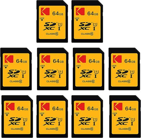 Kodak 32GB 10-Pack SDHC Card, UHS-I U1 V10 Premium, up to 85MB/s Read Speed, for Full HD Video and High-Resolution Pictures, Compatible with SDHC Standard (10-Pack) in Saudi Arabia