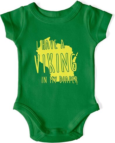 In My Diaper I Have A VikIng - Green Bay Rival Sports Fans Baby One Piece in Saudi Arabia