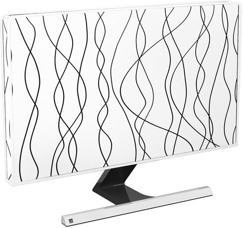 Baocicco Black and White Striped Computer Monitor Dust Cover 22, 23, 24, 25 Inch Minimalist Abstract Simple Full Body Cover for Computer Screen Sleeve Compatible with iMac 24,22-25 PC,Desktop and TV in Kuwait