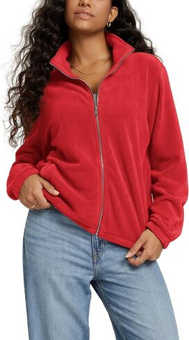 ODODOS Women's Polar Fleece Full-Zip Jacket – Soft Warm Winter Essential Long Sleeve Outerwear with Pockets in Saudi Arabia
