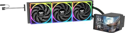 مبرد سائل لوحدة المعالجة المركزية Thermaltake MAGcurve 360 ​​Ultra؛ متوافق مع إنتل/إيه إم دي؛ 3 × 120 مم 500 ~ 2500 دورة في الدقيقة TOUGHFAN EX ARGB؛ ماج فورس 2.0؛ 6.67 بوصة AMOLED 60 هرتز؛ شفرات مروحة قابلة للتبديل؛ TT RGB Plus 3.0؛ CL-W453-PL12SW-A in Saudi Arabia