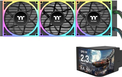 مبرد سائل لوحدة المعالجة المركزية Thermaltake MAGcurve 360 ​​Ultra؛ متوافق مع إنتل/إيه إم دي؛ 3 × 120 مم 500 ~ 2500 دورة في الدقيقة TOUGHFAN EX ARGB؛ ماج فورس 2.0؛ 6.67 بوصة AMOLED 60 هرتز؛ شفرات مروحة قابلة للتبديل؛ TT RGB Plus 3.0؛ CL-W453-PL12SW-A in Saudi Arabia