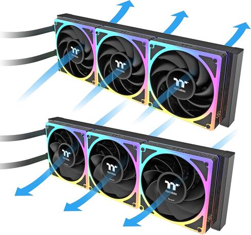 مبرد سائل لوحدة المعالجة المركزية Thermaltake MAGcurve 360 ​​Ultra؛ متوافق مع إنتل/إيه إم دي؛ 3 × 120 مم 500 ~ 2500 دورة في الدقيقة TOUGHFAN EX ARGB؛ ماج فورس 2.0؛ 6.67 بوصة AMOLED 60 هرتز؛ شفرات مروحة قابلة للتبديل؛ TT RGB Plus 3.0؛ CL-W453-PL12SW-A in Saudi Arabia