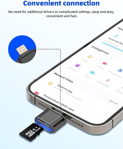 قارئ بطاقة Micro SD لهاتف iPhone لـ 14 13 Pro Max Lightning إلى TF ملحقات محول الكاميرا الرقمية شريحة ذاكرة لأجهزة كمبيوتر Apple لأجهزة Ipad، توصيل جهاز تحويل محرك فلاش دونجل in Kuwait