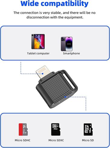 قارئ بطاقة Micro SD لهاتف iPhone لـ 14 13 Pro Max Lightning إلى TF ملحقات محول الكاميرا الرقمية شريحة ذاكرة لأجهزة كمبيوتر Apple لأجهزة Ipad، توصيل جهاز تحويل محرك فلاش دونجل in Kuwait
