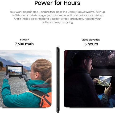 Samsung Galaxy Tab Active PRO 10.1 بوصة | 64 جيجابايت LTE & WiFi جهاز لوحي متين مقاوم للماء، SM-T545 إصدار عالمي غير مقفل من المصنع (GSM فقط وليس CDMA) in Saudi Arabia