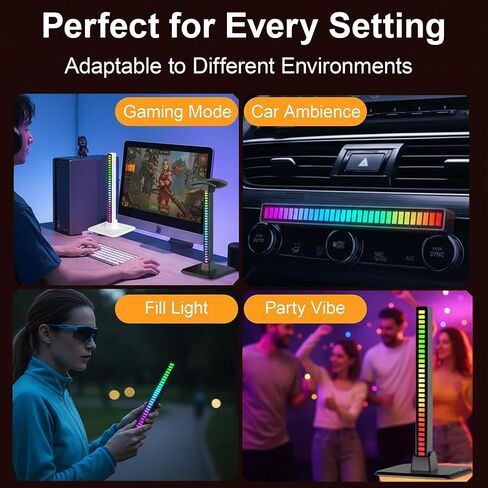 RGB Headphone Stand with Ambient Pickup Light, Gaming Headset Holder with 18 Lighting Modes & 2 Dynamic Effects, Plug-in RGB Sound Reactive Desk Headphone Display Stand, White in Saudi Arabia