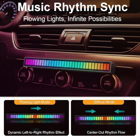 RGB Headphone Stand with Ambient Pickup Light, Gaming Headset Holder with 18 Lighting Modes & 2 Dynamic Effects, Plug-in RGB Sound Reactive Desk Headphone Display Stand, White in Saudi Arabia