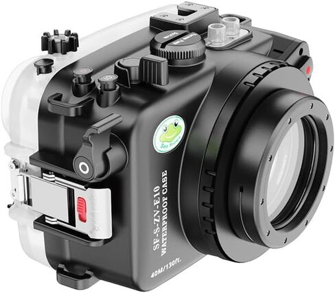 غطاء Mcoplus تحت الماء لهاتف Sony ZV-E10 مع عدسة FE E 3.5-5.6 PZ16-50 OSS، [40M/130FT] جراب مبيت سكوبا مقاوم للماء لهاتف Sony Alpha ZV-E10، مع مستشعر تسرب مدمج in Saudi Arabia