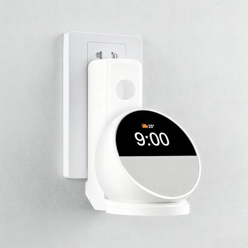 حامل تثبيت على الحائط متوافق مع Echo Spot 2024، حامل منفذ مع إدارة كابلات مخفية، رف موفر للمساحة لغرفة النوم، المطبخ، غرفة المعيشة، تركيب بدون حفر (أسود) in Kuwait