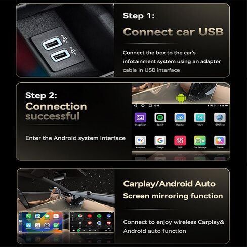 محول لاسلكي Autolink Ai Magic Box 3 في 1 لتشغيل السيارة لبث Netflix/YouTube/TikTok، التوصيل والتشغيل، واي فاي مزدوج النطاق، إعداد سهل، محرك أقراص USB لاسلكي يدعم السيارة لهاتف iPhone 10+ وAndroid 13+ in Saudi Arabia
