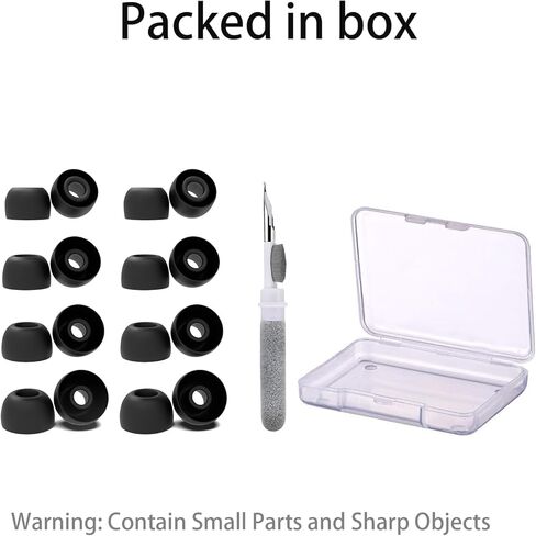 [8 أزواج] أطراف أذن بديلة لـ Bmanl T16، مع مجموعة تنظيف 3 في 1، وأطراف أذن من السيليكون (XS/S/M/L) in Kuwait