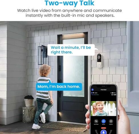 Wireless Video Doorbell Camera, AI Human Detection, 2-Way Talk, Night Vision, Cloud Storage, 2.4G WiFi, Battery Powered, Indoor Outdoor Surveillance (Linen - No Chime Included) in Saudi Arabia